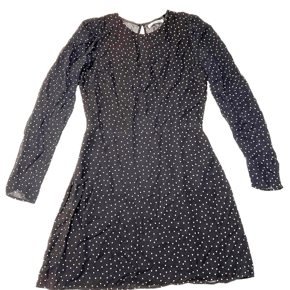 Reformation | Black & White Romee Polka Dot Dress | size 10